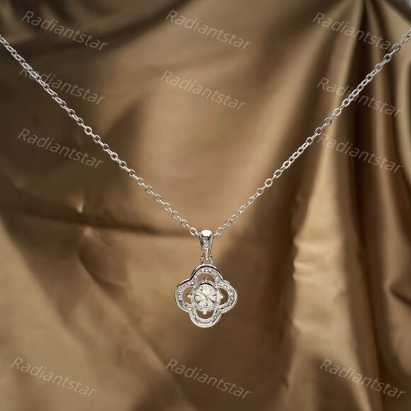 NEW Certified 1ct. t.w. Moissanite Clover Necklace - Picture 3 of 7